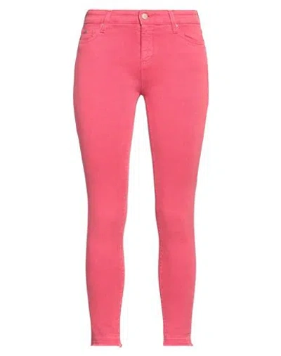 Gas Woman Pants Salmon Pink Size 25 Cotton, Elastane