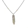 Gasia Women's Rhodium Feather Necklace In Silver In Metallic