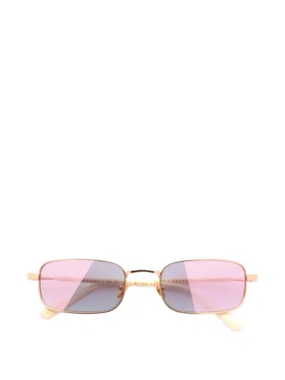 Gast Edara Rectangle-frame Sunglasses In Gold