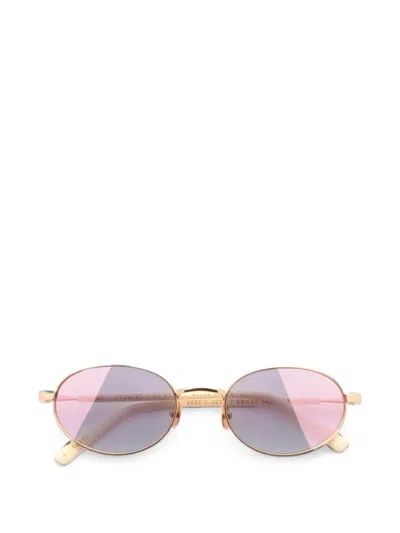 Gast Jade Eggshell Oval-frame Sunglasses In Gold