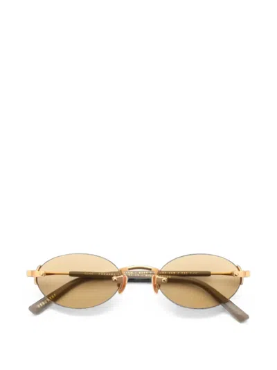 Gast Quantum Oval-frame Sunglasses In Gold