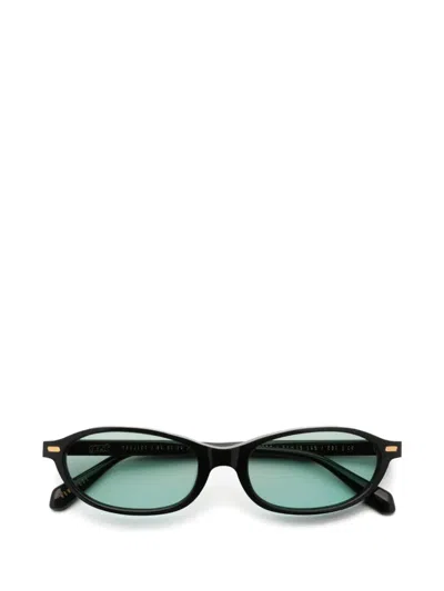 Gast Solea Oval-frame Sunglasses In Black