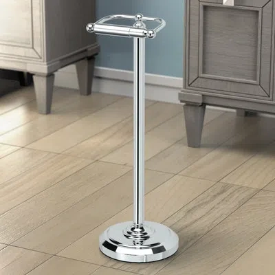 Gatco Bath Accessories |  Freestanding Toilet Paper Holder With Weighted Base | 22"h Floor Standing T In Chrome