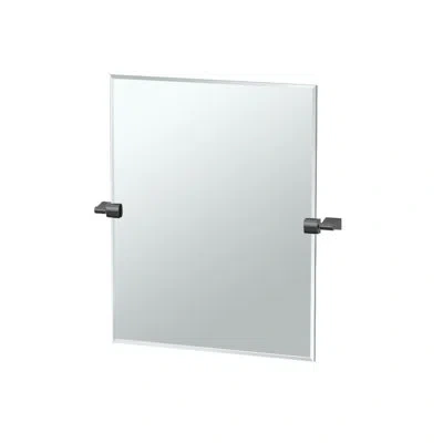 Gatco Bleu Frameless Rectangle Wall Mirror | Pivoting Bathroom Vanity Mirror In Matte Black