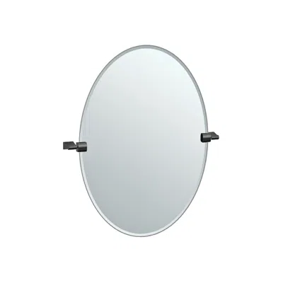Gatco Bleu Matte Black 23 1/2" X 26 1/2" Small Oval Wall Mirror