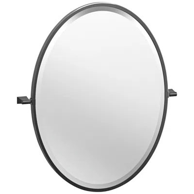 Gatco Bleu Matte Black 23 1/2" X 27 1/2" Framed Oval Wall Mirror
