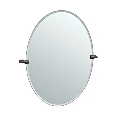 Gatco Bleu Matte Black 28 1/4" X 32" Oval Wall Mirror