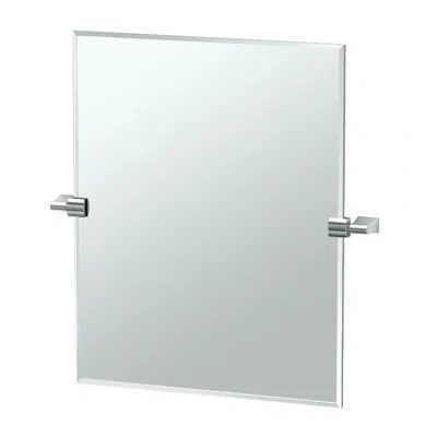 Gatco Bleu Modern Frameless Rectangle Bathroom Vanity Wall Mirror | Pivots And Beveled Mirror In Chrome