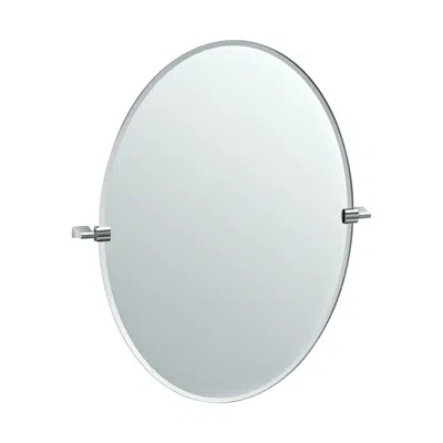 Gatco Bleu Satin Nickel 28 1/4" X 32" Oval Wall Mirror