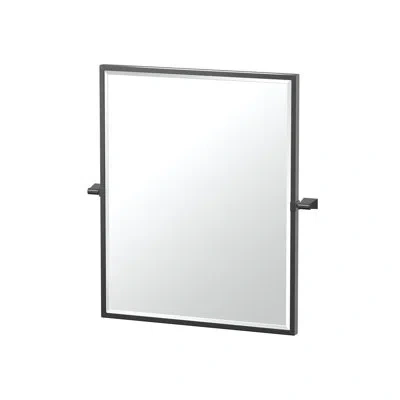 Gatco Bleu Wall Mount Framed Rectangle Mirror | Pivoting Vanity Mirror In Matte Black