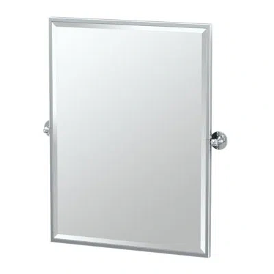 Gatco Café Wall Mounted Framed Rectangle Bathroom Vanity Mirror | Pivoting (tilting) And Beveled Mirror In Chrome