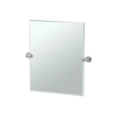 Gatco Channel 24"h Frameless Rectangle Bathroom Vanity Mirror | Pivoting And Beveled Mirror In Chrome