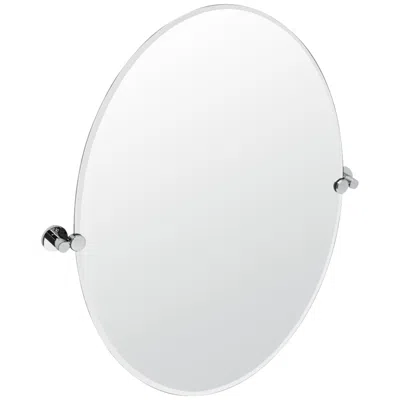 Gatco Channel Chrome 28 1/2" X 32" Oval Wall Mirror