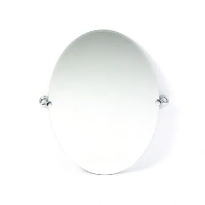 Gatco Charlotte Frameless Oval Wall Mounted Mirror | Bathroom Vanity Pivot Mirror In Chrome