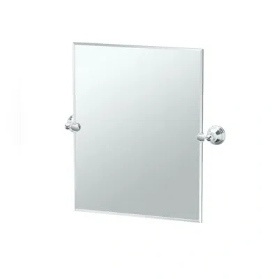 Gatco Charlotte Frameless Rectangle Bathroom Vanity Mirror | Pivoting And Beveled Wall Mirror In Chrome