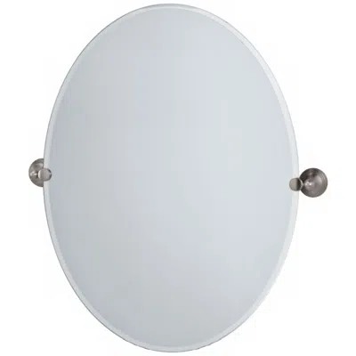 Gatco Charlotte Satin Nickel 27 1/2" X 32" Oval Wall Mirror