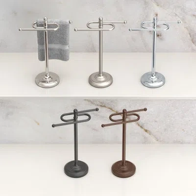 Gatco Countertop Essentials | Hand Towel Holder With Padded And Weighted Circular Base, For Bathroom, Kitc In Satin Nickel