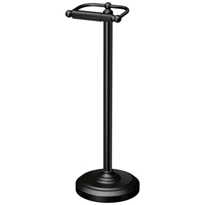 Gatco Designer Ii 22" High Matte Black Freestanding Tissue Holder