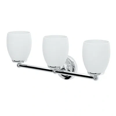 Gatco Designer Ii 3-light Sconce | Wall Mount Triple Sconce Light Fixture With Frosted Shades | Bathroom V In Chrome;frosted