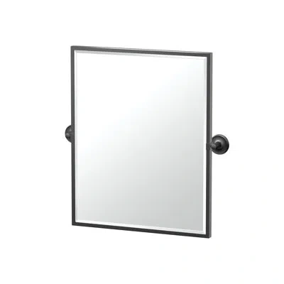 Gatco Designer Ii Wall Mount Framed Rectangle Mirror | Pivoting And Beveled Bathroom Mirror In Matte Black