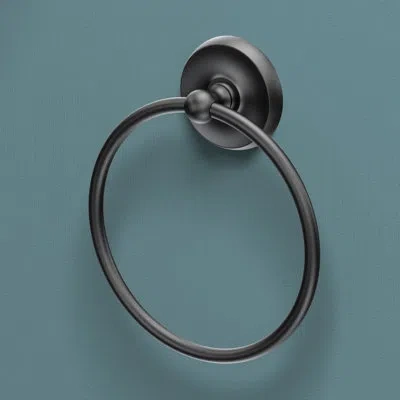 Gatco Designer Ii Wall Mounted 6.50" Towel Ring For Bathroom, Kitchen In Matte Black