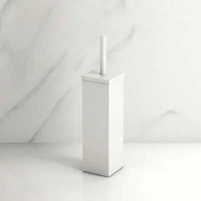 Gatco Elegant 14.63" H Toilet Brush And Square Holder In Matte White