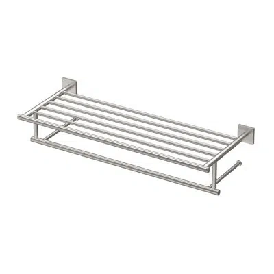 Gatco Elevate 24" W Wall Mount Stainless Steel Towel Rack | Hotel Style Towel Shelf With Towel Bar In Satin Nickel