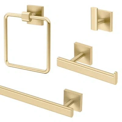 Gatco Elevate 4 Piece Bathroom Hardware Set In Brushed Brass