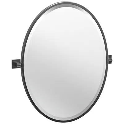 Gatco Elevate Black 23 3/4" X 27 1/2" Oval Framed Wall Mirror