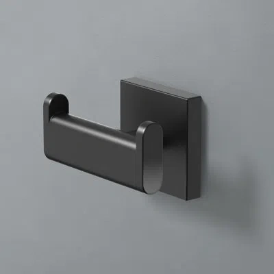 Gatco Elevate Double Robe Hook | Wall Mount Bathroom Robe Hook In Matte Black
