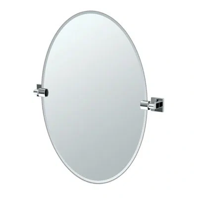 Gatco Elevate Frameless Oval Wall Mirror | Bathroom Vanity Pivoting And Beveled Mirror In Chrome