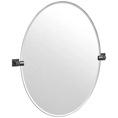 Gatco Elevate Matte Black 28 1/2" X 32" Frameless Oval Mirror