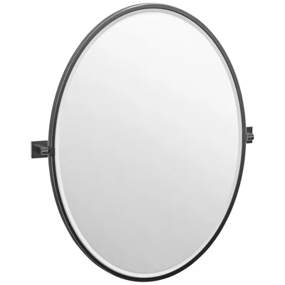 Gatco Elevate Matte Black 28 1/4" X 33" Oval Framed Wall Mirror