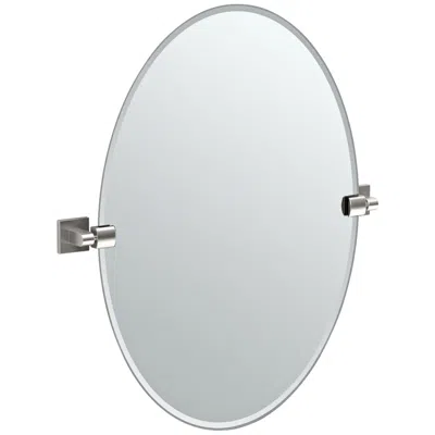 Gatco Elevate Satin Nickel 24" X 26 1/2" Oval Wall Mirror