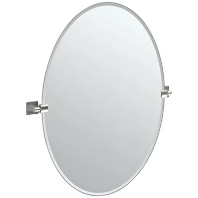 Gatco Elevate Satin Nickel 28 1/2" X 32" Oval Wall Mirror