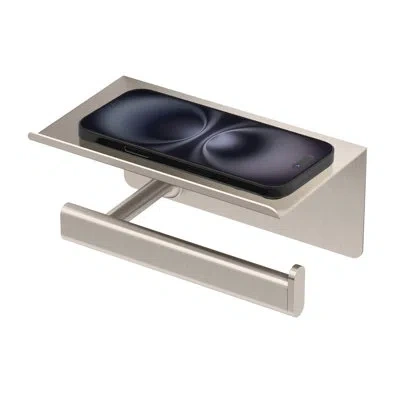 Gatco Elevate Toilet Paper Holder W/mobile Shelf In Satin Nickel