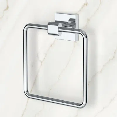Gatco Elevate Towel Ring | Wall Mount Square Towel Holder For Bathroom, Kitchen In Chrome