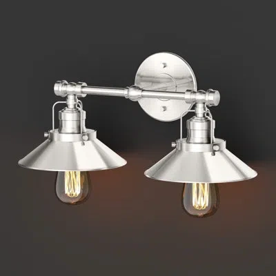 Gatco Farmhouse Wall Mount 2-light Fixture | Double Wall Metal Sconce In Satin Nickel