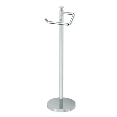 Gatco Free Standing Toilet Paper Holder With Weighted And Padded Base | 23.68"h Toilet Paper Roll Holder S In Chrome