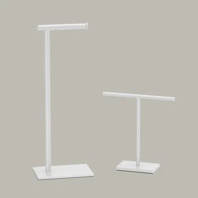 Gatco Freestanding Toilet Paper Holder/countertop T-style Hand Towel Holder In Matte White