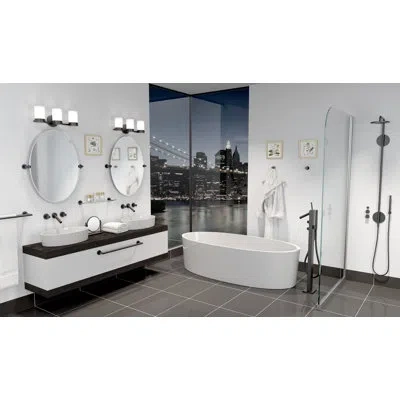 Gatco Glam Framed Rectangle Wall Mirror | Pivoting And Beveled Vanity Mirror In Matte Black