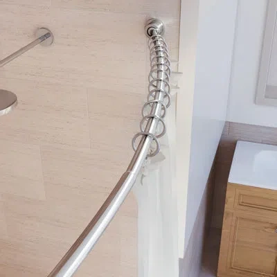Gatco Hotel Comfort 42"- 72" Expandable Curved Shower Curtain Rod | Stainless Steel Shower Rod In Chrome