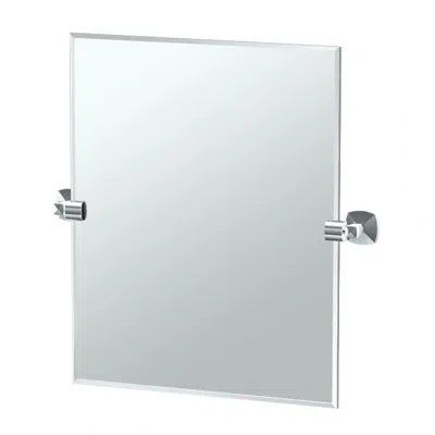 Gatco Jewel Modern Frameless Rectangle Bathroom Vanity Mirror | Pivoting And Beveled Edge In Chrome