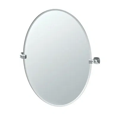 Gatco Jewel Wall Mount  Frameless Oval Bathroom Vanity Mirror | Pivots And Beveled Mirror In Chrome