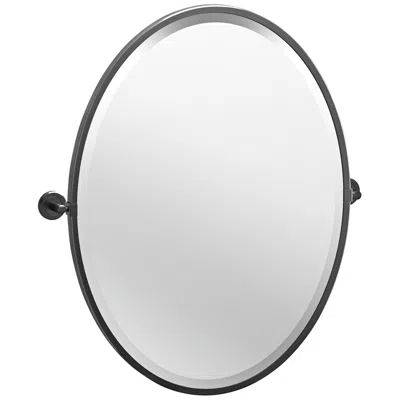 Gatco Latitude Ii Black 23 3/4" X 27 1/2" Framed Oval Wall Mirror