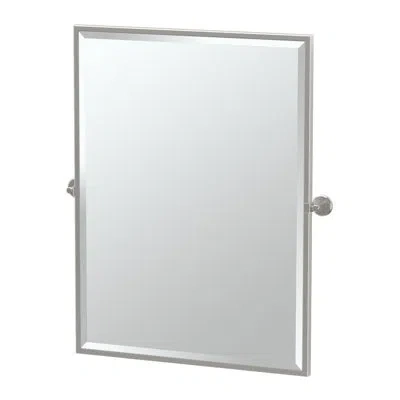 Gatco Latitude Ii Framed Rectangle Bathroom Vanity Mirror | Pivoting And Beveled Mirror In Satin Nickel