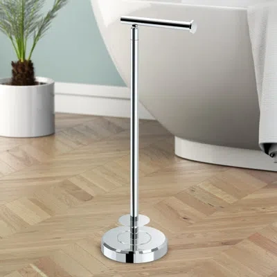 Gatco Latitude Ii Freestanding Toilet Paper Holder With Storage / 22.25"h Toilet Tissue Roll Stand With We In Chrome