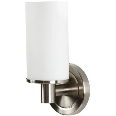 Gatco Latitude Ii Wall Mounted 1-light Frosted Glass Sconce | Bathroom Lighting In Satin Nickel