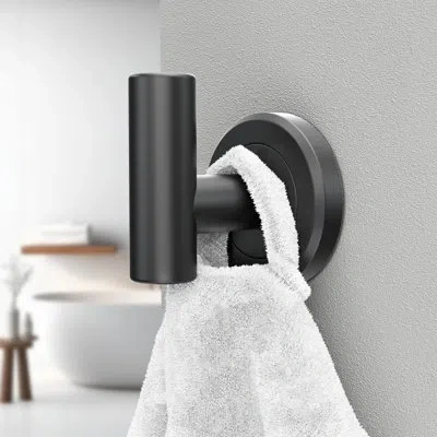 Gatco Latitude Ii Wall Mounted Robe/towel Hook In Matte Black