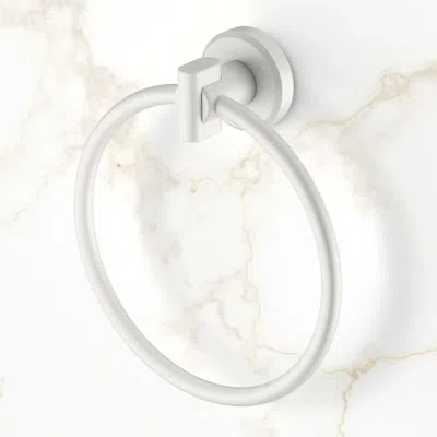 Gatco Locke Towel Ring In Matte White